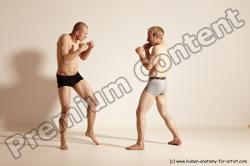 Underwear Martial art Man - Man White Moving poses Slim Short Blond Dynamic poses Academic